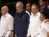 Machado Ventura, Fidel and Raul Castro and Nemesia Rodríguez, victim of the Bay of Pigs invasion.  Photo: Jorge Luis Baños