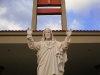 A statue of Jesus Christ welcomes all.