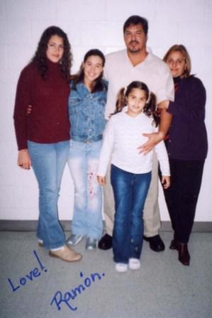 Ramon Labanino with his wife Elizabeth and their 3 daughters. Beaumont Federal Penitentiary Texas