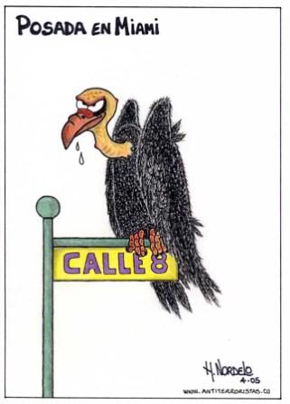 April 2005 - Gerardo Hernandezs cartoon after Posada Carriles was allowed out of immigration detention to return to Miami.