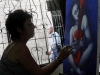 Havana painter Marcia Beatriz Diaz Amador in her studio/workshop.