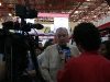 Cuban minister of the Foreign Commerce and Collaboration Rodrigo Malmierca commenting to television reporters.