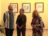 From left to right, Cuban painter Ever Fonseca, Ecuadorian painter Pilar Bustos and a worker at the Retazos Dance Theater.