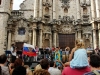Omara Portuondo singing in front of the Havana Cathedral