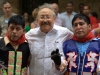 The Peruvian ambassador with the dancers.