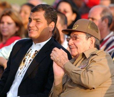 Presidents Rafael Correa and Raul Castro