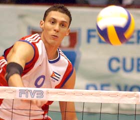 Maikel Sanchez is back playing volleyball.