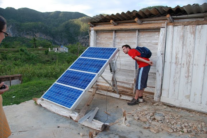 Solar panel located in a farm in western Pinar del Rio province