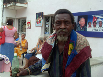 A Cuban beggar on Obispo St.