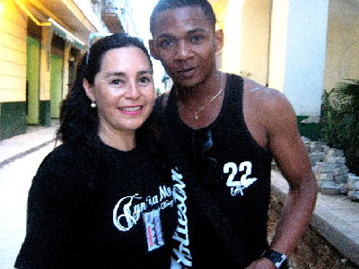 Company director Cyntia Moya with Davel, her Cuban friend, who served as guide during their stay in Cuba.