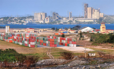 Work underway at the port of Mariel, located 30 miles west of Havana.  Photo: Raquel Perez