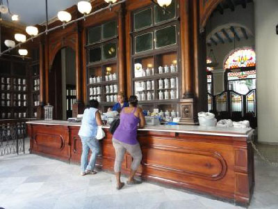 Counter of the La Reunion Pharmacy.