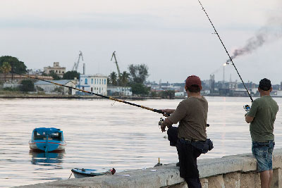 Havana Bay fishing.  Photo: Juan Suarez