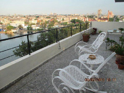 The balcony of Mauricio's home has a great view.