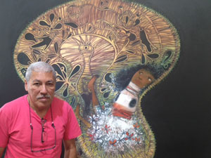 Cuban painter Pedro Pablo Oliva at the  Latin Art Core gallery in Miami. Foto: Café Fuerte