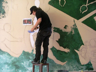 Painting a mural