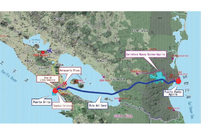 Nicaragua Canal Route Revealed Havana Times   Canal Map 