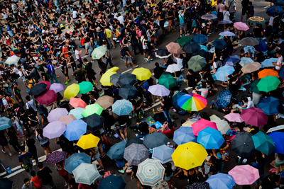 Hong Kong umbrella protest.  Photo: mashable.com