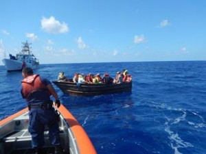 Cuban rafters intercepted by the US Coast Guard this past August. Photo: USCS