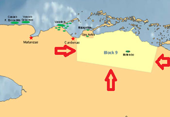Along the northern coast of Cuba is Block 9, assigned to the Australian oil company MEO.