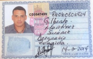 Gilberto's Cuban ID card issued in March 2014.