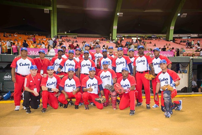 Cuba's team picture on Wednesday night.  