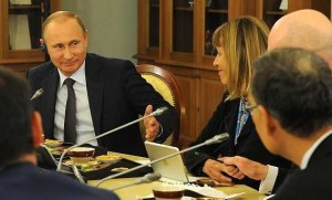 Vladimir Putin with news executives.