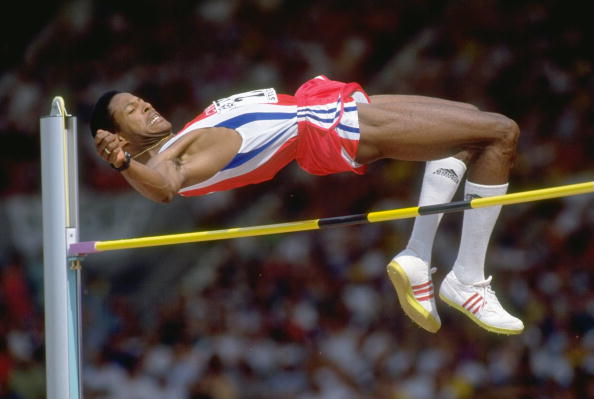 Aug 1993:  Javier Sotomayor of Cuba clears the bar during the High Jump event at the World Championships at the Gottlieb Daimler Stadium in Stutttgart, Germany. Sotomayor won the gold medal in this event.  Mandatory Credit: Mike  Powell/Allsport/cubadebate.cu