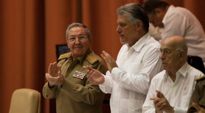 Raul Castro and Miguel Diaz Canel 