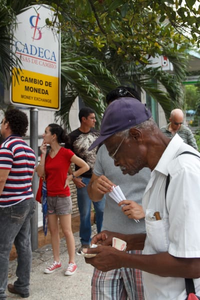 A Havana currency exchange office.