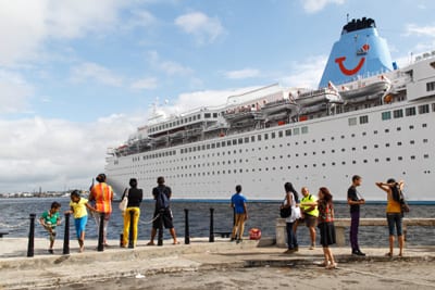 Cruise Ship in Havana Bay. Now Carnival will begin service from Miami.