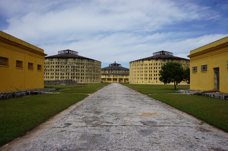 View of some of the prison buildings.