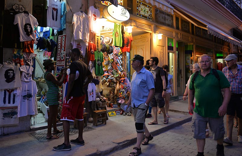 Obispo Street offers tourists mass produced "crafts."