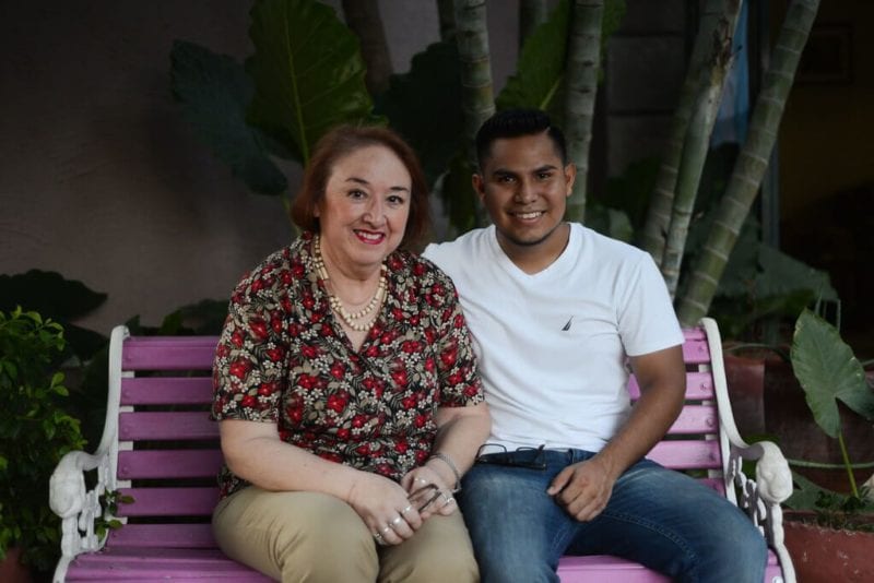 Researcher and feminist Ana Maria Pizarro, along with Pedro her adopted son. 