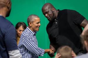 Obama and Shaq. Photo: scoopnews.com.it