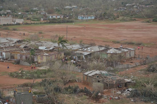 Almost all homes in Maisi, Guantanamo lost all or part of their roofs. 