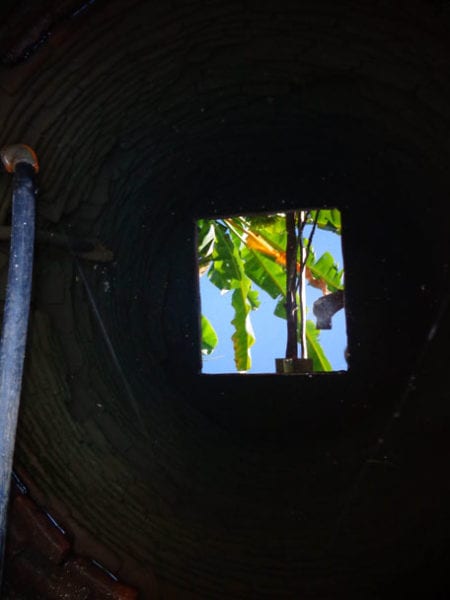 El agua dentro del pocito.