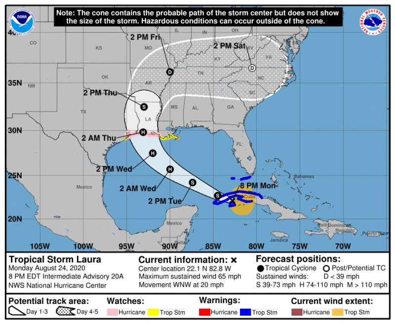 Tropical Storm Laura Now South of Havana - Havana Times