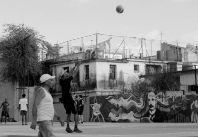 Playing Basketball in a Havana Neighborhood